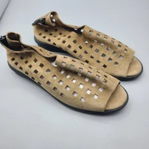Arche Sandals Tan Drick Slip On Nubuck Leather Open Toe Women Sz 39 US 8 France