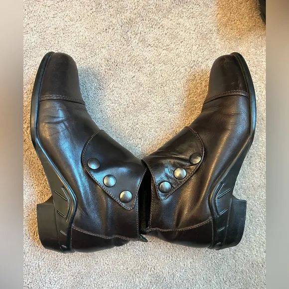 Ariat 3 Snap Spat Women’s Brown Leather Chelsea Ankle Boots Size 6.5M