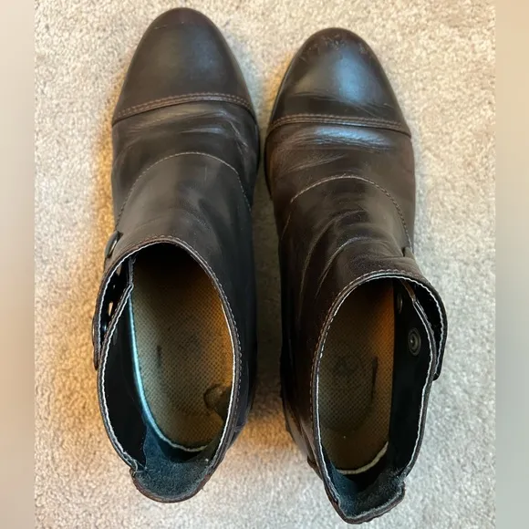 Ariat 3 Snap Spat Women’s Brown Leather Chelsea Ankle Boots Size 6.5M