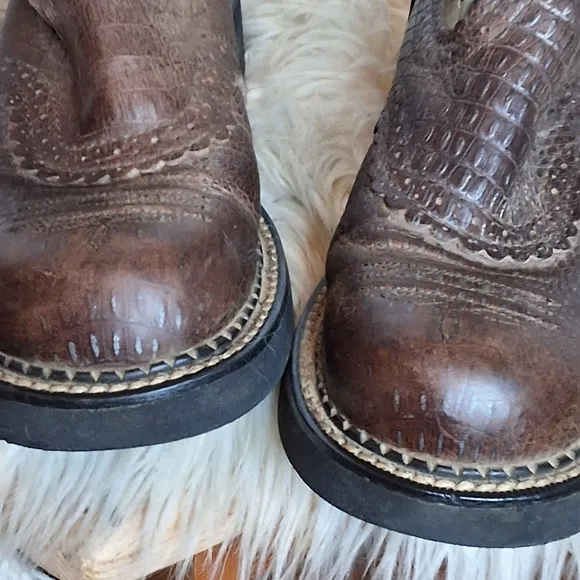 Ariat Fat Baby Rhinestone Leather Cowboy Boots 7.5