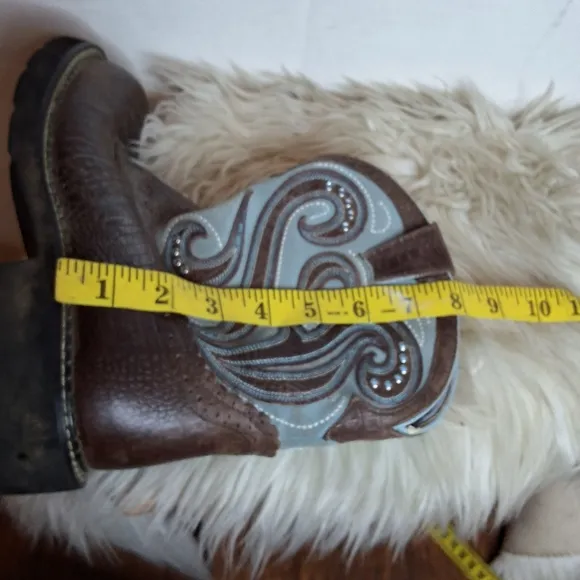 Ariat Fat Baby Rhinestone Leather Cowboy Boots 7.5