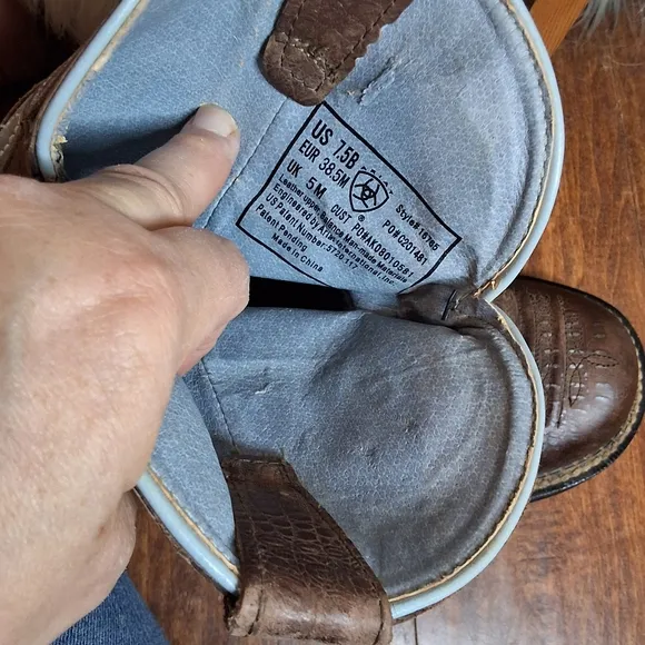 Ariat Fat Baby Rhinestone Leather Cowboy Boots 7.5