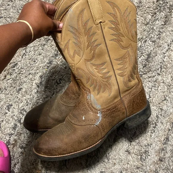 Ariat Heritage Crepe Men's Brown and Tan Western Boots sz 12 EE