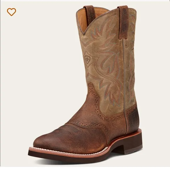 Ariat Heritage Crepe Men's Brown and Tan Western Boots sz 12 EE