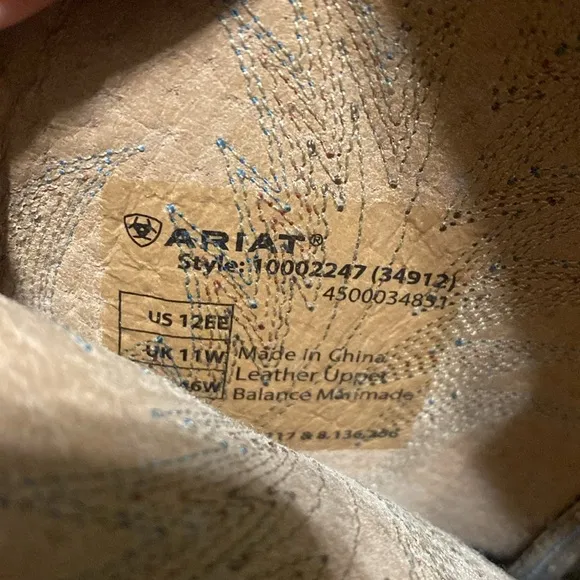 Ariat Heritage Crepe Men's Brown and Tan Western Boots sz 12 EE