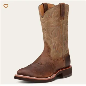Ariat Heritage Crepe Men's Brown and Tan Western Boots sz 12 EE