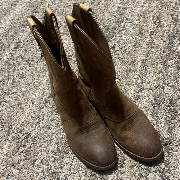 Ariat Heritage Crepe Men's Brown and Tan Western Boots sz 12 EE
