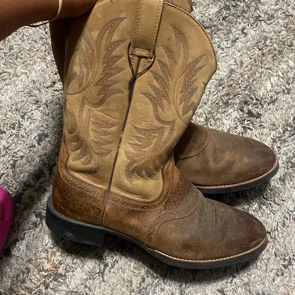 Ariat Heritage Crepe Men's Brown and Tan Western Boots sz 12 EE