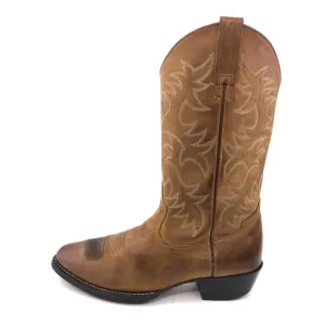Ariat Heritage R Toe Brown Leather Western Boots 9D