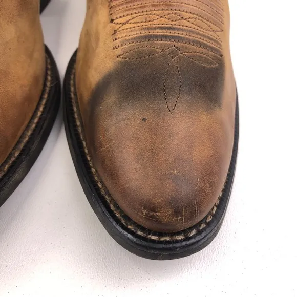 Ariat Heritage R Toe Brown Leather Western Boots 9D