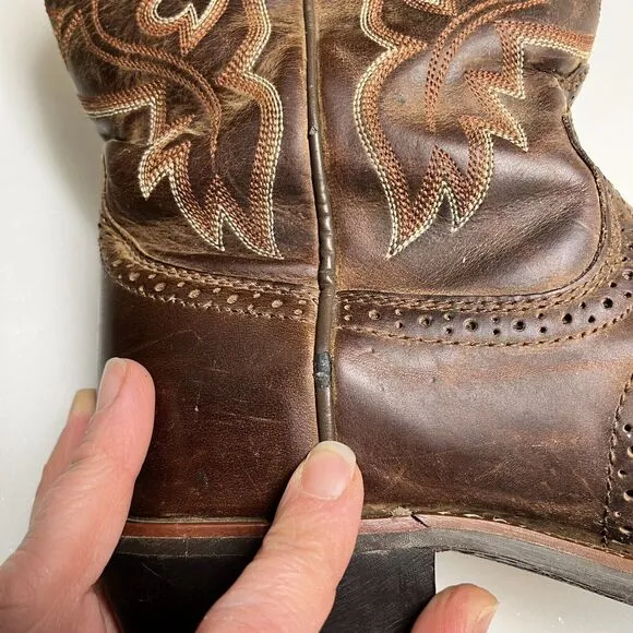 Ariat Heritage Women's Brown Leather Cowboy Boots 8.5 B Western Distressed Ranch