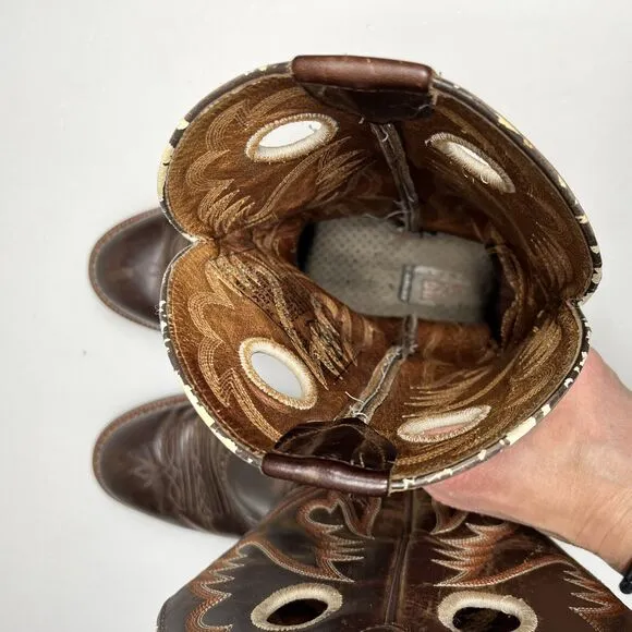 Ariat Heritage Women's Brown Leather Cowboy Boots 8.5 B Western Distressed Ranch