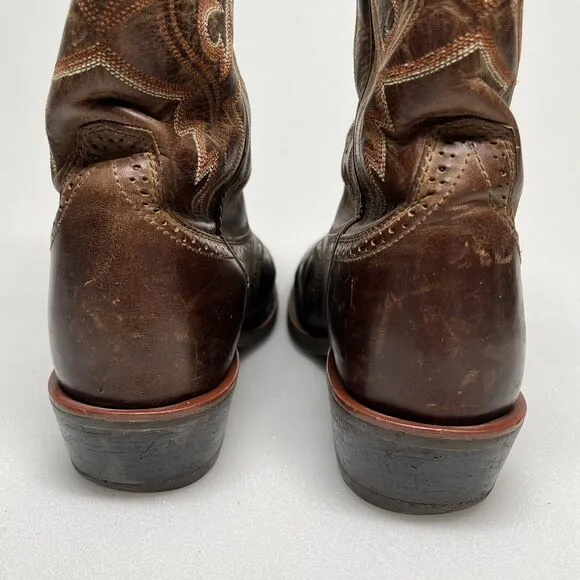 Ariat Heritage Women's Brown Leather Cowboy Boots 8.5 B Western Distressed Ranch