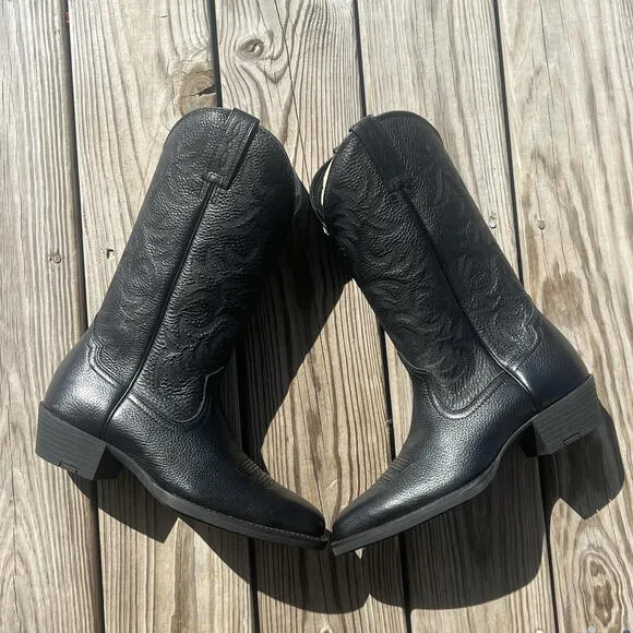 ARIAT Men’s Heritage Deertan R Toe Western Boots Black Size 7.5 D