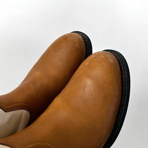 ARIAT WESTERN LEATHER COWBOY BOOTS IN CREAM/BROWN SIZE-6B~MSRP $190