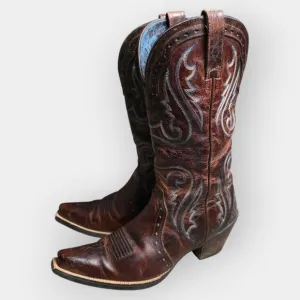 Ariat Women's Heritage Blue Stitched Boots, Snip Toe, Size 7.5B