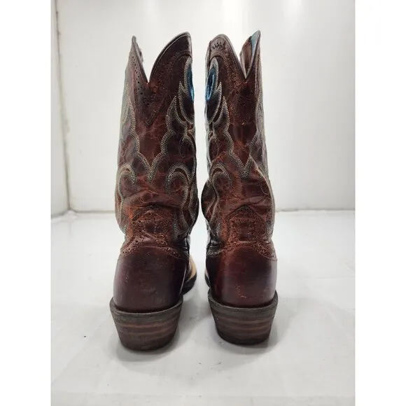 Ariat Womens Square Toe Western Pull On Cowgirl Boots Brown Size 6B