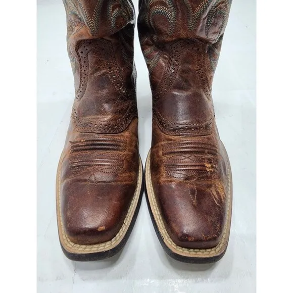 Ariat Womens Square Toe Western Pull On Cowgirl Boots Brown Size 6B