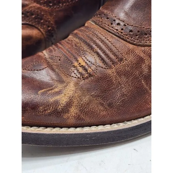 Ariat Womens Square Toe Western Pull On Cowgirl Boots Brown Size 6B