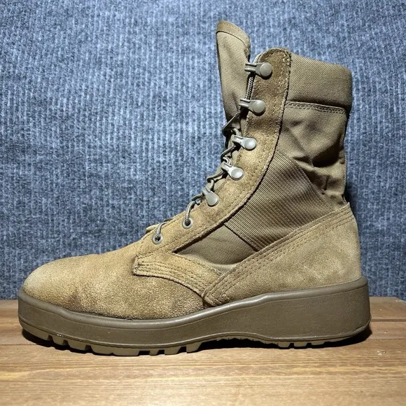 Army Boots Men's 9 W Brown Coyote Tan Hot Weather Vibram Military Combat USA