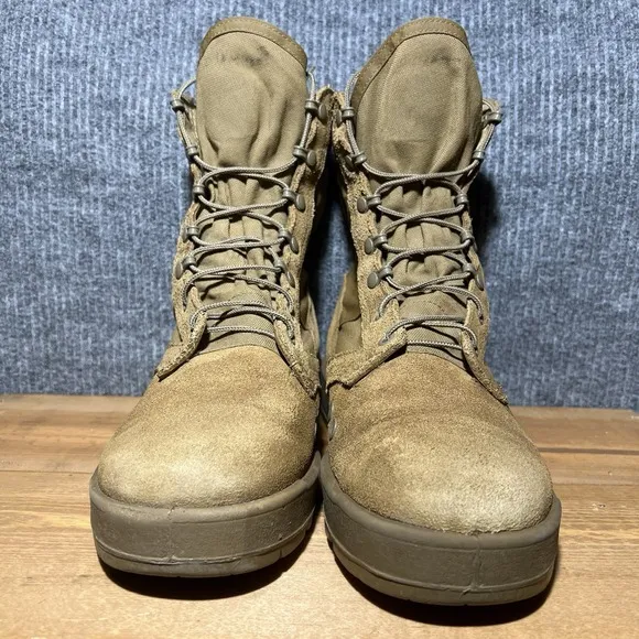 Army Boots Men's 9 W Brown Coyote Tan Hot Weather Vibram Military Combat USA