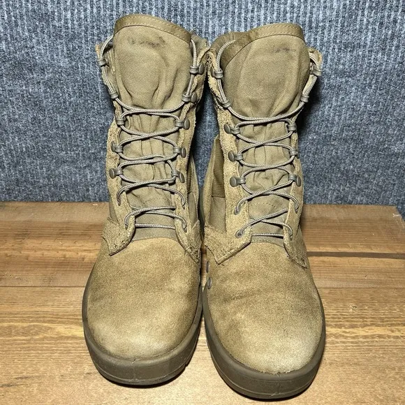 Army Boots Men's 9 W Brown Coyote Tan Hot Weather Vibram Military Combat USA