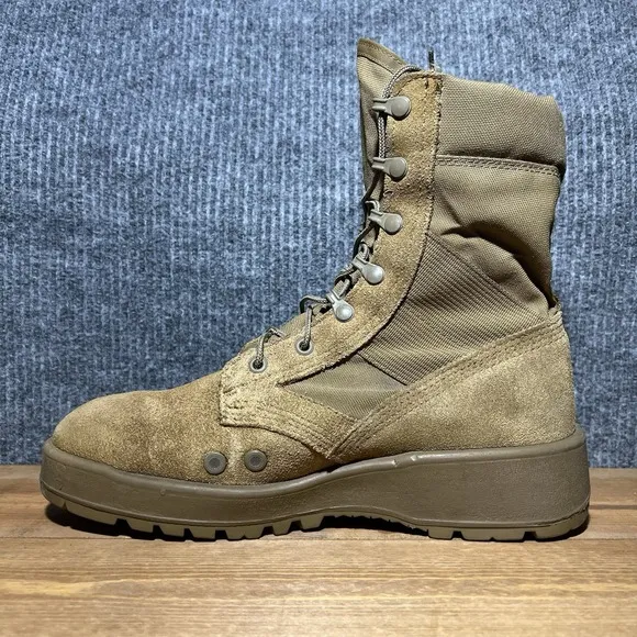 Army Boots Men's 9 W Brown Coyote Tan Hot Weather Vibram Military Combat USA