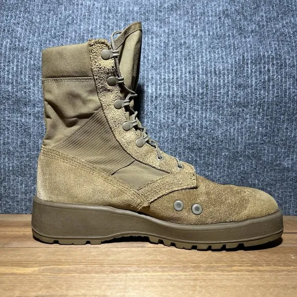 Army Boots Men's 9 W Brown Coyote Tan Hot Weather Vibram Military Combat USA
