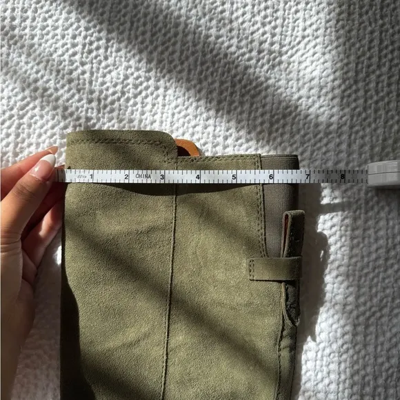 Army Green Knee-High Suede Boots - Franco Sarto