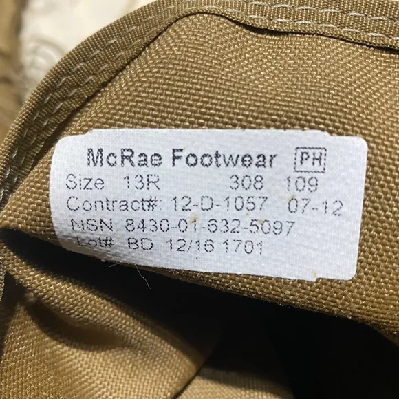 Army Hot Weather Coyote Combat Boots 13T