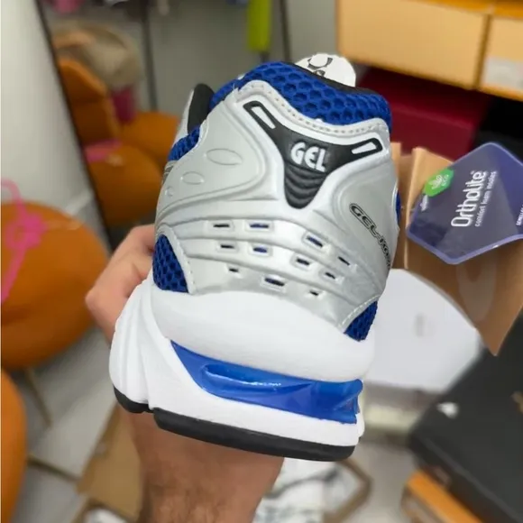 Asics Blue and White Athletic Shoes with Chunky Sole