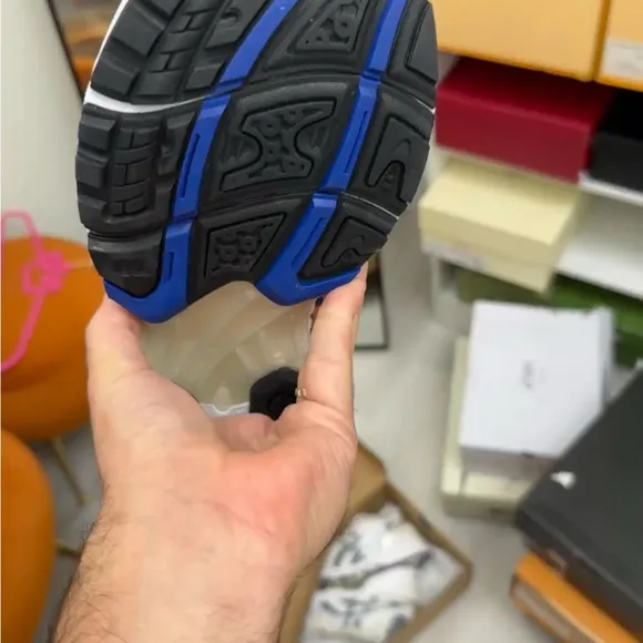 Asics Blue and White Athletic Shoes with Chunky Sole