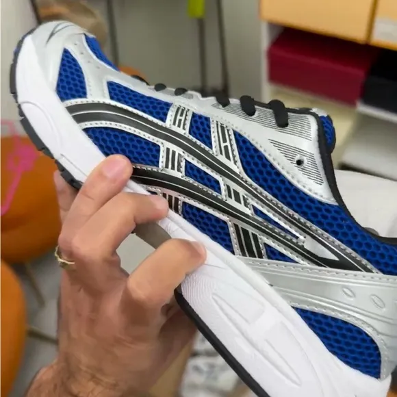 Asics Blue and White Athletic Shoes with Chunky Sole