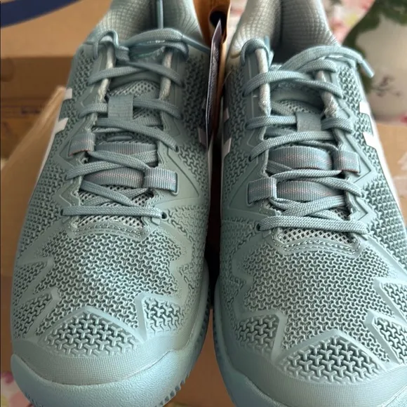 Asics Blue and White Athletic Shoes with Signature Stripes