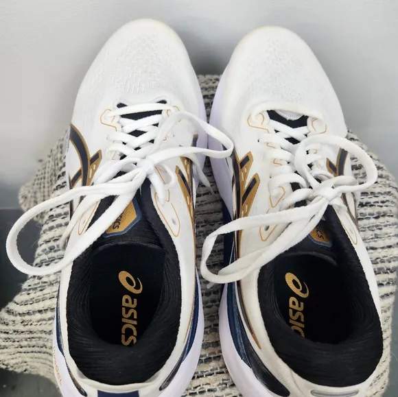 Asics Gel-Keyano Womens Size 10 White Navy Running Shoes