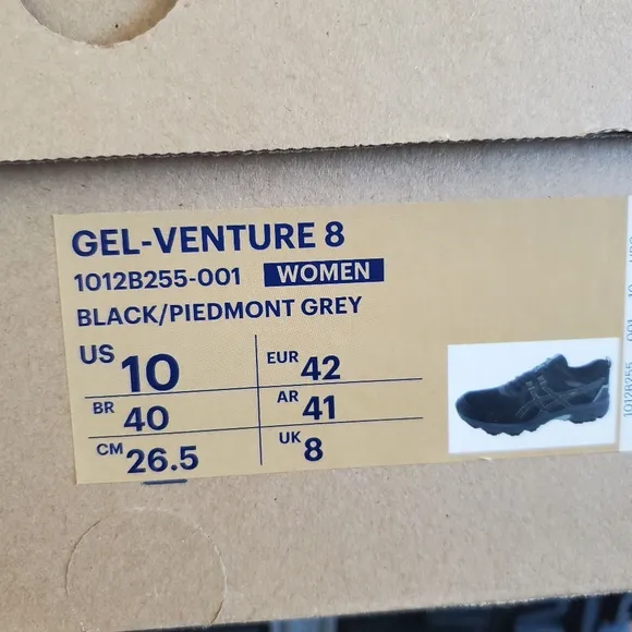 ASICS Gel-Venture 8 Black Running Shoes Women's Athletic Walking Shoe Size 10