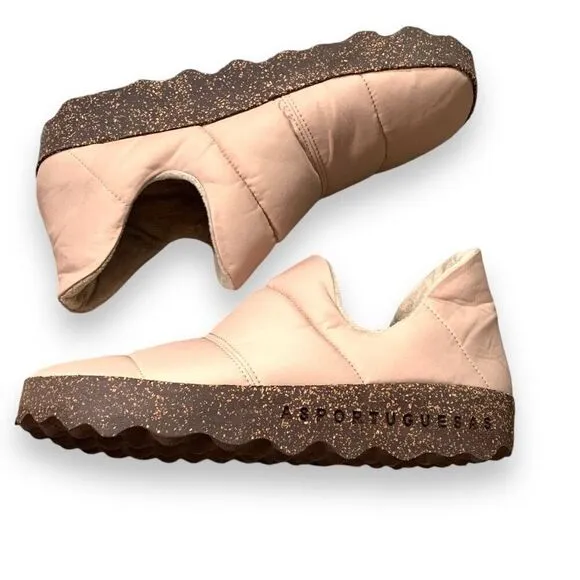 Asportuguesas Crus Light Pink Fabric Slip-On Shoes Cork Sole EU 41 Sustainable
