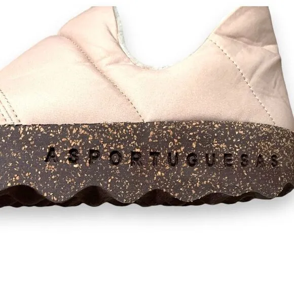 Asportuguesas Crus Light Pink Fabric Slip-On Shoes Cork Sole EU 41 Sustainable