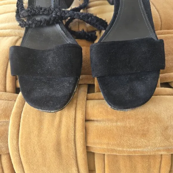AUTH The Row Hanna Suede tie-up sandals EU 40 black