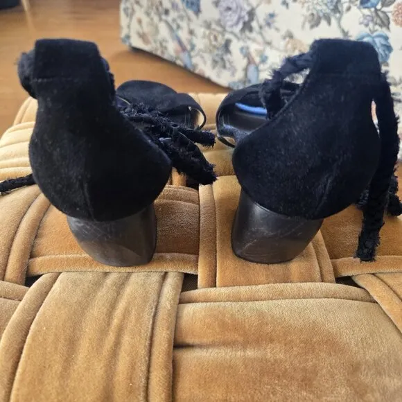 AUTH The Row Hanna Suede tie-up sandals EU 40 black