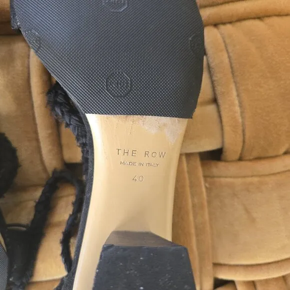 AUTH The Row Hanna Suede tie-up sandals EU 40 black