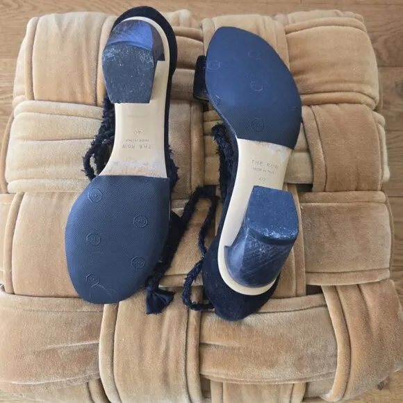 AUTH The Row Hanna Suede tie-up sandals EU 40 black