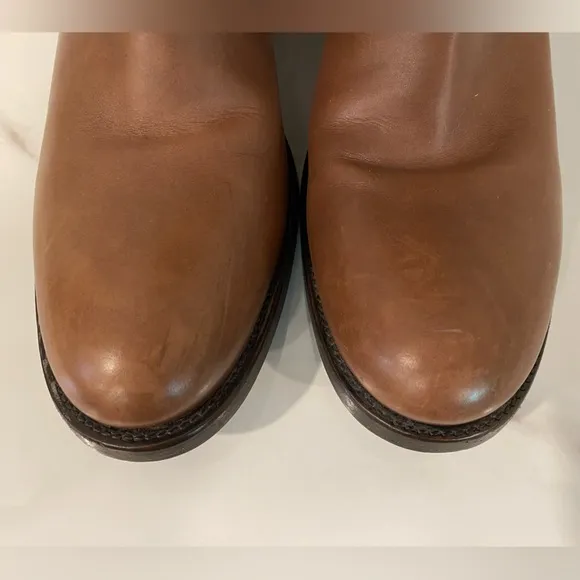 Authenticated Prada Brown Leather Knee-High Boots