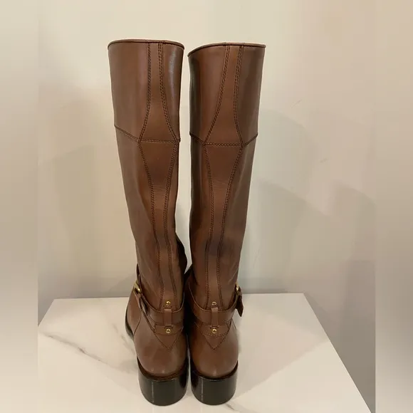 Authenticated Prada Brown Leather Knee-High Boots