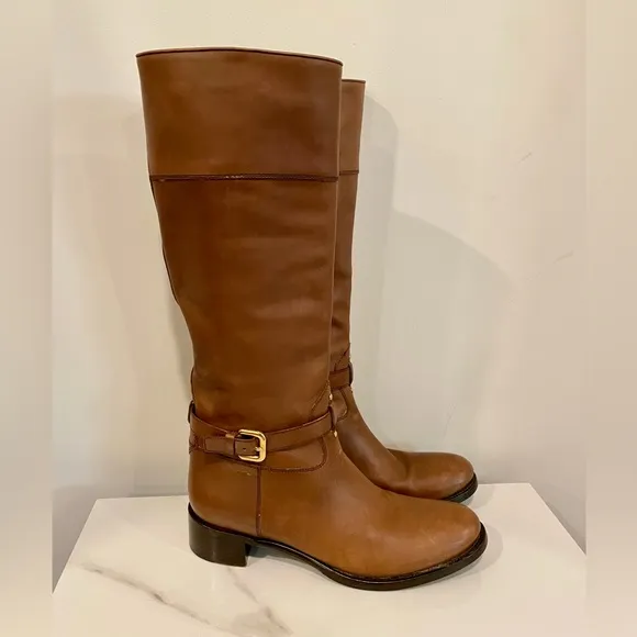 Authenticated Prada Brown Leather Knee-High Boots