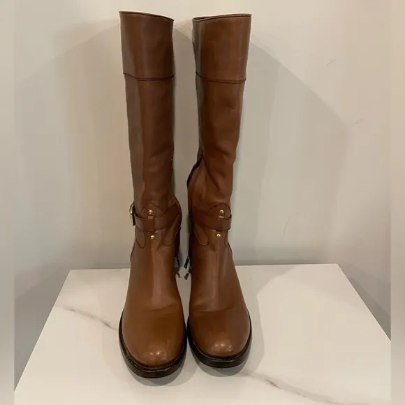 Authenticated Prada Brown Leather Knee-High Boots