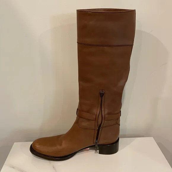 Authenticated Prada Brown Leather Knee-High Boots