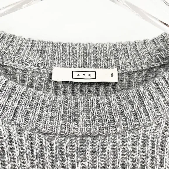 AYR Sweater Size XS The Sloop NEW Soft Gray Fuzzy TV Color Merino Wool Crew Neck