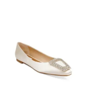 BADGLEY MISCHKA Womens Ivory Hardware Emerie Pointed Toe Slip On Flats Shoes 7