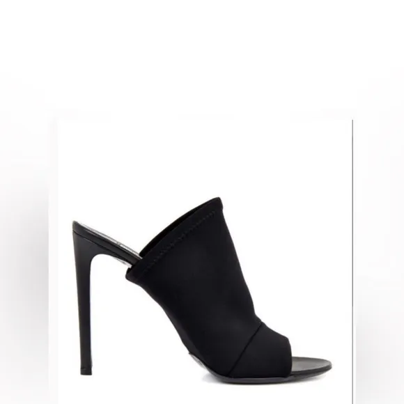 Balenciaga Neoprene Peep-Toe Mules